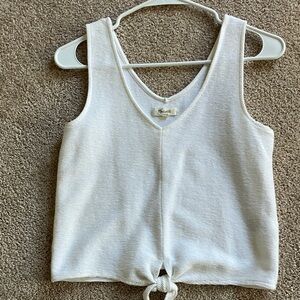 Madewell white tank Top with Knot Detail excellent condition